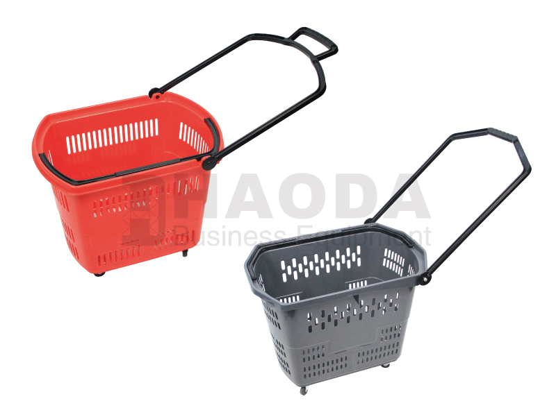 Four wheel lever carrying basket-08