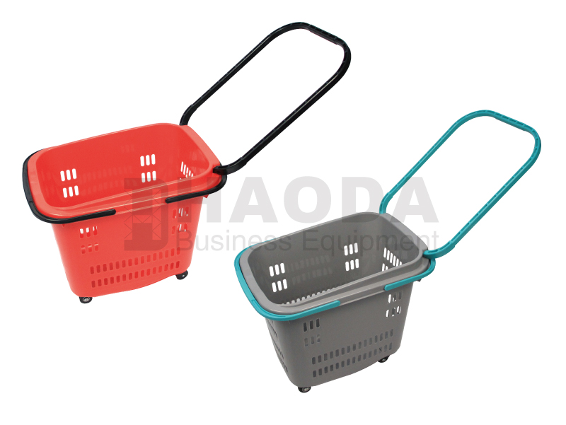 Four wheel lever carrying basket-10